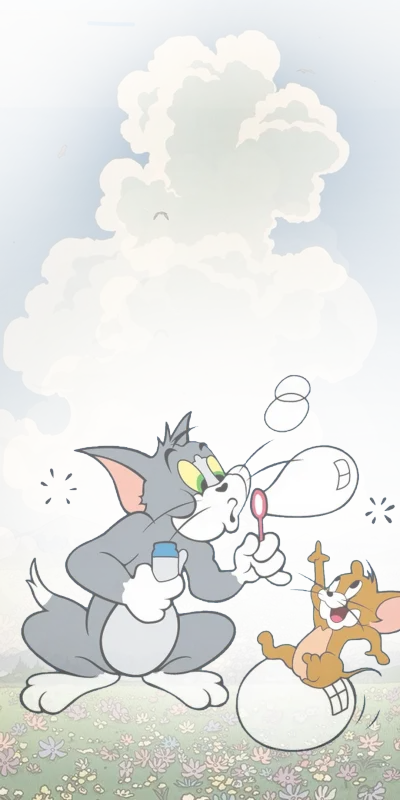 猫和老鼠吹泡泡.